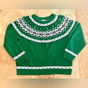 J Crew Factory Green Fair Isle Sweater, size XL